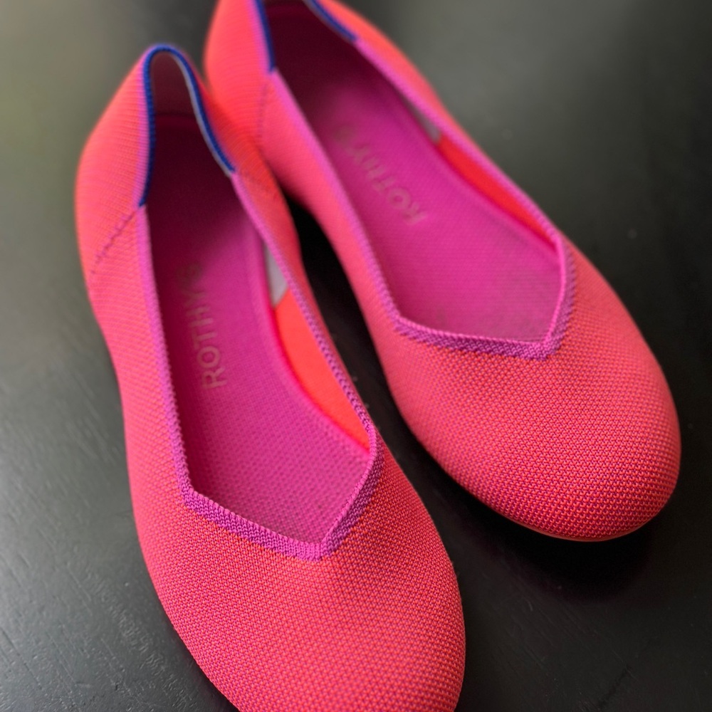 Rothy's Pink Ballet Flats Vibrant and Comfortable